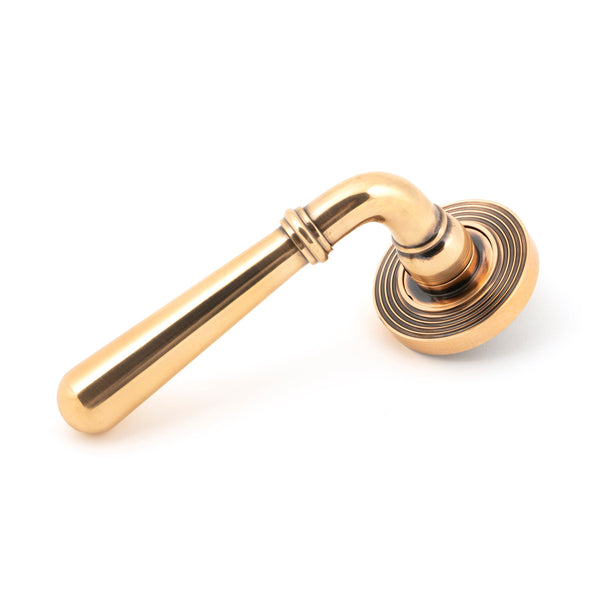 Polished Bronze Newbury Lever on Rose Set (Beehive) - Unsprung