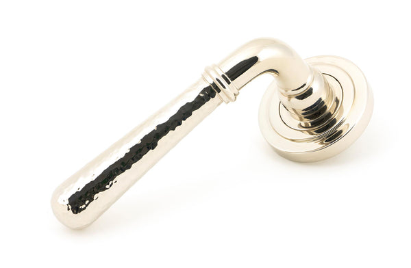 From The Anvil's Polished Nickel Hammered Newbury Lever on Rose Set (Unsprung)