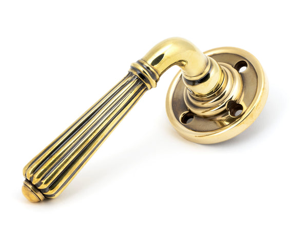 From The Anvil's Aged Brass Hinton Lever on Rose Set (Unsprung)