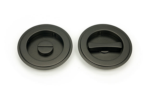 From The Anvil, 75mm Art Deco Round Pull - Privacy Set, Sliding Door Hardware, Round Pulls - Privacy