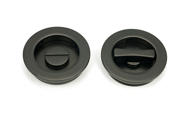 From The Anvil, 60mm Plain Round Pull - Privacy Set, Sliding Door Hardware, Round Pulls - Privacy