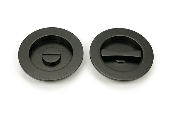 From The Anvil, 75mm Plain Round Pull - Privacy Set, Sliding Door Hardware, Round Pulls - Privacy