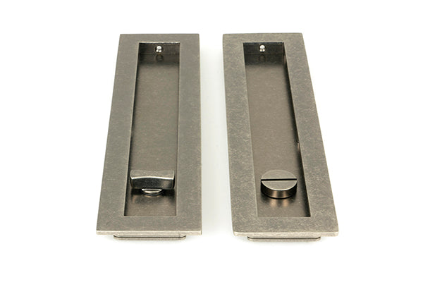 Pewter 250mm Plain Rectangular Pull - Privacy Set