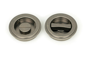 From The Anvil, 60mm Art Deco Round Pull - Privacy Set, Sliding Door Hardware, Round Pulls - Privacy