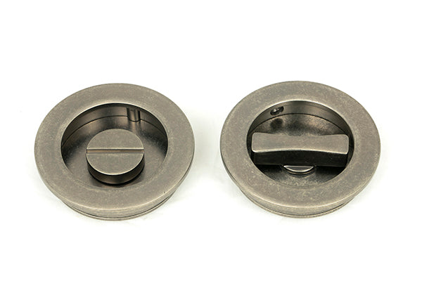 From The Anvil, 60mm Plain Round Pull - Privacy Set, Sliding Door Hardware, Round Pulls - Privacy