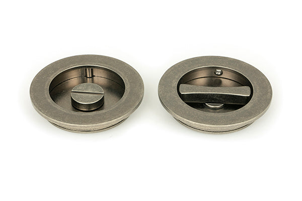 From The Anvil, 75mm Plain Round Pull - Privacy Set, Sliding Door Hardware, Round Pulls - Privacy