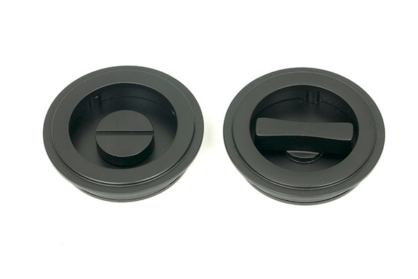 Matt Black 60mm Art Deco Round Pull - Privacy Set