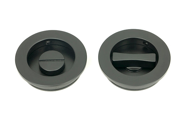 From The Anvil, 60mm Plain Round Pull - Privacy Set, Sliding Door Hardware, Round Pulls - Privacy