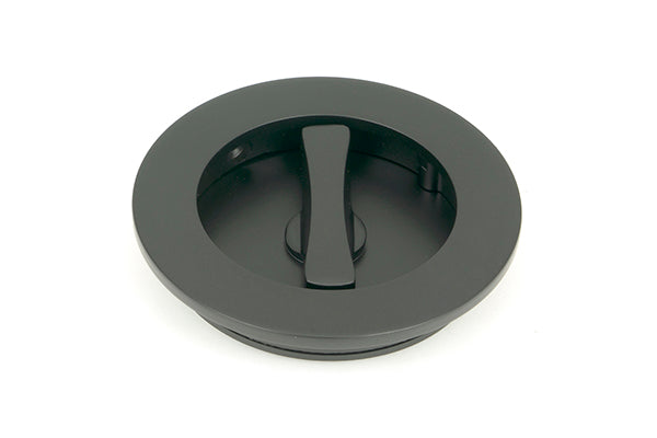 Matt Black 75mm Plain Round Pull - Privacy Set