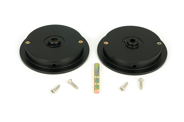 Matt Black 75mm Plain Round Pull - Privacy Set