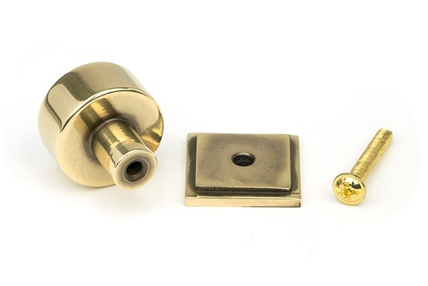 Aged Brass Kelso Cabinet Knob - 25mm (Square)