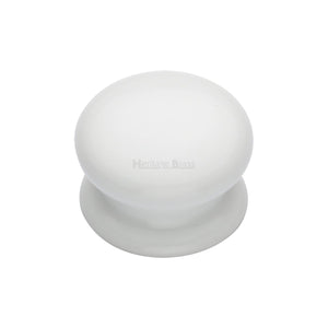 Porcelain Cabinet Knob Plain White - Porcelain - 32 mm
