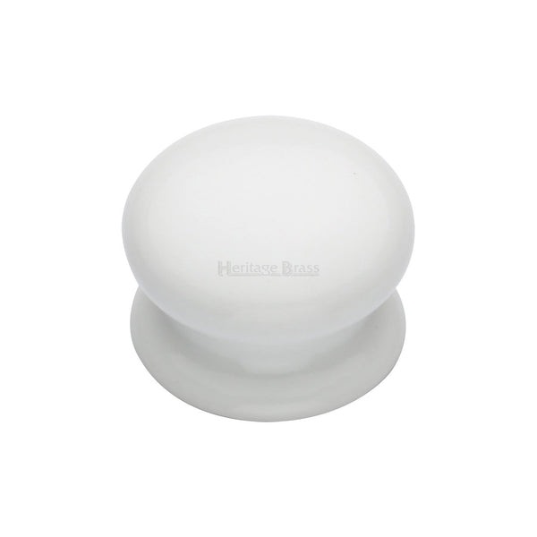 Porcelain Cabinet Knob Plain White - Porcelain - 32 mm