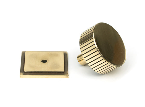 Aged Brass Judd Cabinet Knob - 38mm (Square)