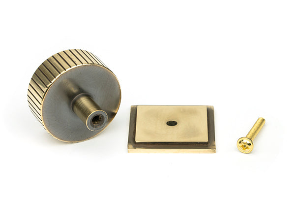 Aged Brass Judd Cabinet Knob - 38mm (Square)