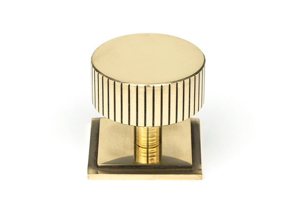 Aged Brass Judd Cabinet Knob - 38mm (Square)