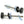 From The Anvil's Matt Black (304) 100mm Bolt Fixings for T Bar (2) - Offset