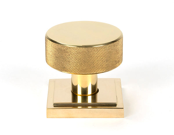 Polished Brass Brompton Mortice/Rim Knob Set (Square)