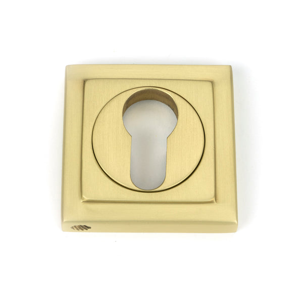 From The Anvil's Satin Brass Round Euro Escutcheon