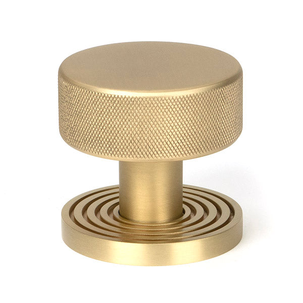 Satin Brass Brompton Mortice/Rim Knob Set (Beehive)