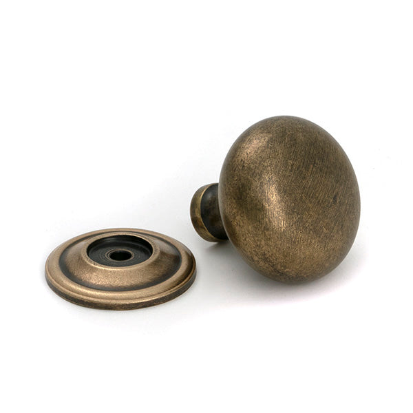 Burnished Brass Mushroom Cabinet Knob 38mm