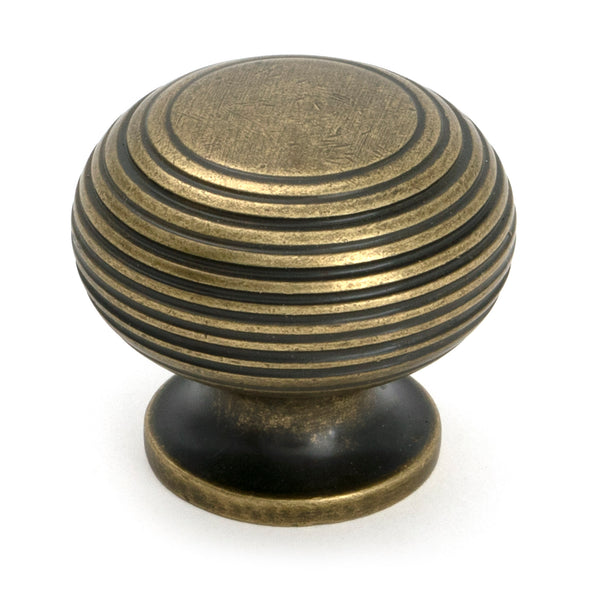 From The Anvil's Burnished Brass Beehive Cabinet Knob