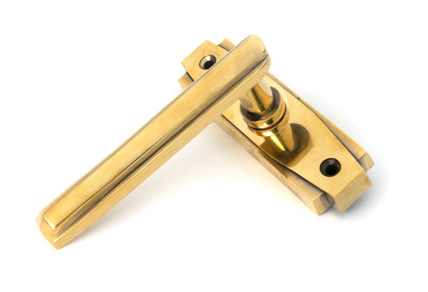 From The Anvil's Aged Brass Art Deco Lever on Rose Set