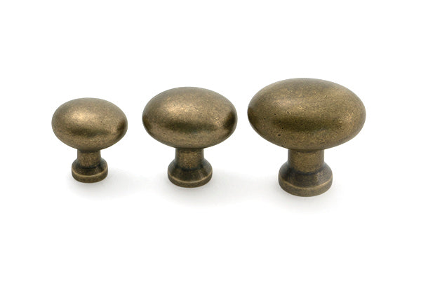 Burnished Brass Moore Cabinet Knob - 25mm