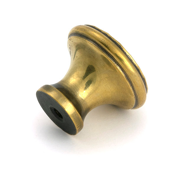 Aged Brass Hammered Cabinet Knob - Medium