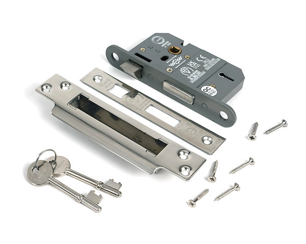 Polished Chrome 2½" 5 Lever BS Sash Lock