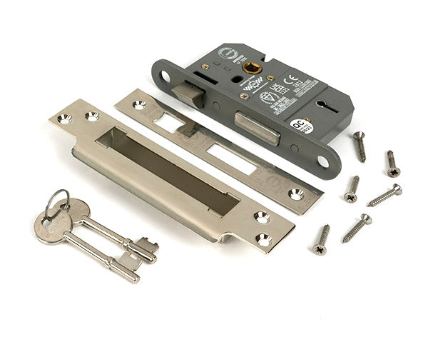 Polished Nickel 2½" 5 Lever BS Sash Lock KA