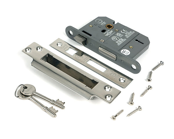 Polished Chrome 3" 5 Lever BS Sash Lock KA