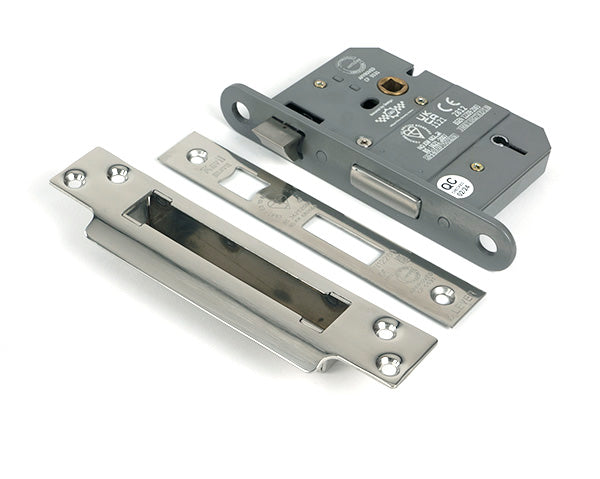 Polished Chrome 3" 5 Lever BS Sash Lock KA