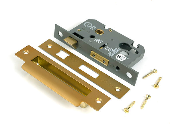 Satin Brass 2½" Euro Profile Sash Lock