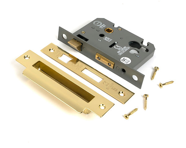 Polished Brass 3" Euro Profile Sash Lock