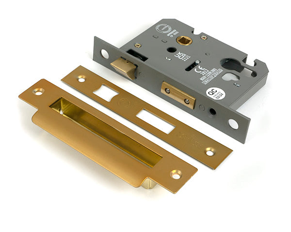 Satin Brass 3" Euro Profile Sash Lock