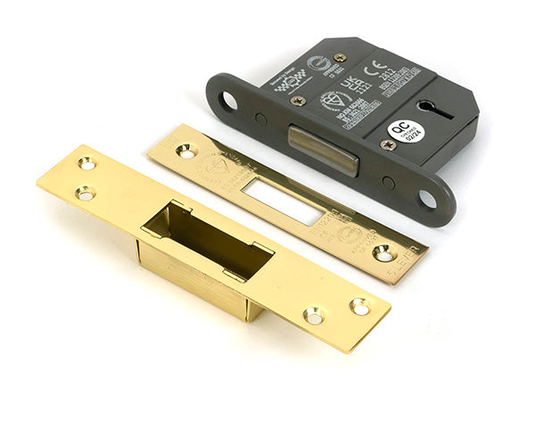 Polished Brass 2½" 5 Lever BS Dead Lock