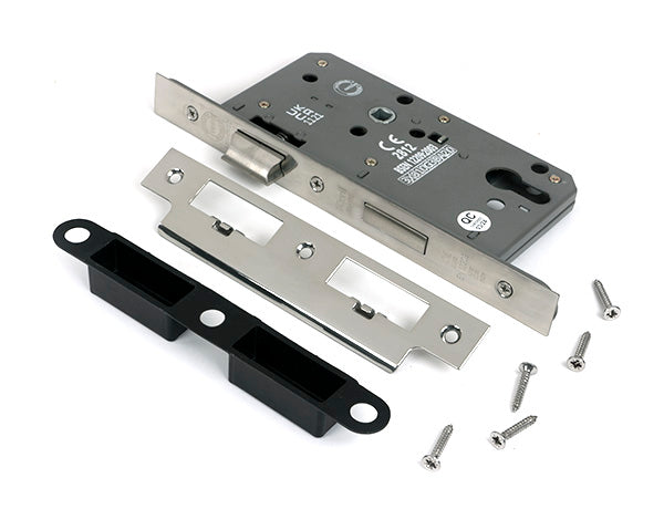 Polished Chrome Euro Din Sash Lock - 60mm Backset/72mm Centre