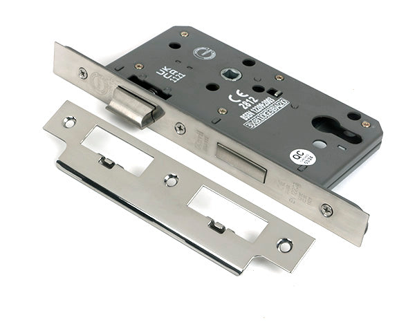 Polished Chrome Euro Din Sash Lock - 60mm Backset/72mm Centre