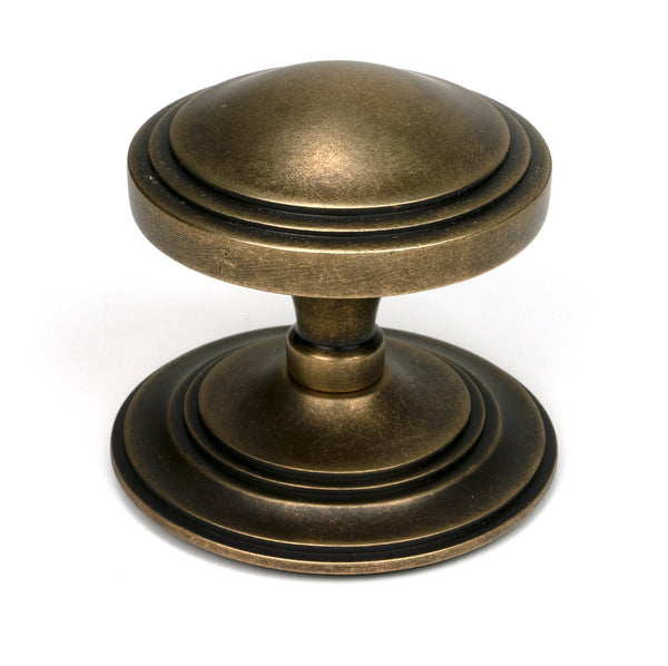From The Anvil's Burnished Brass Art Deco Centre Door Knob