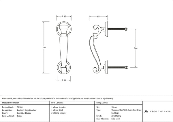 Doctors Door Knocker by From The Anvil