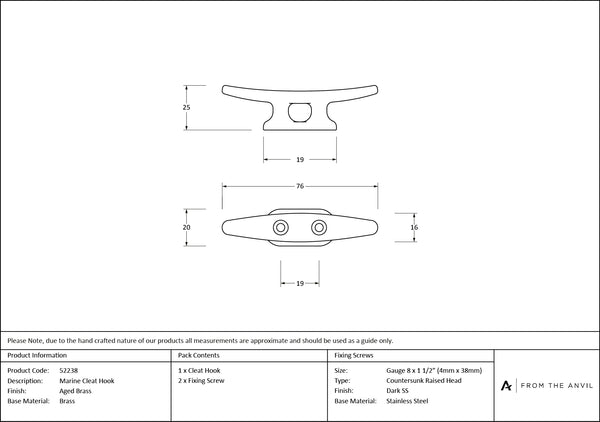 Marine Cleat Hook by From The Anvil