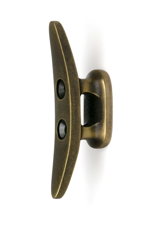 From The Anvil's Burnished Brass Marine Cleat Hook