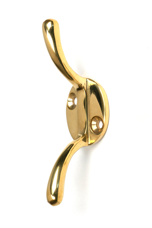 From The Anvil's Polished Brass Newbury Cleat Hook