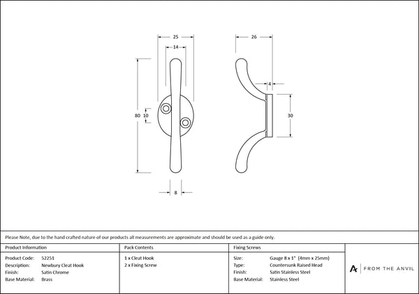 Newbury Cleat Hook by From The Anvil