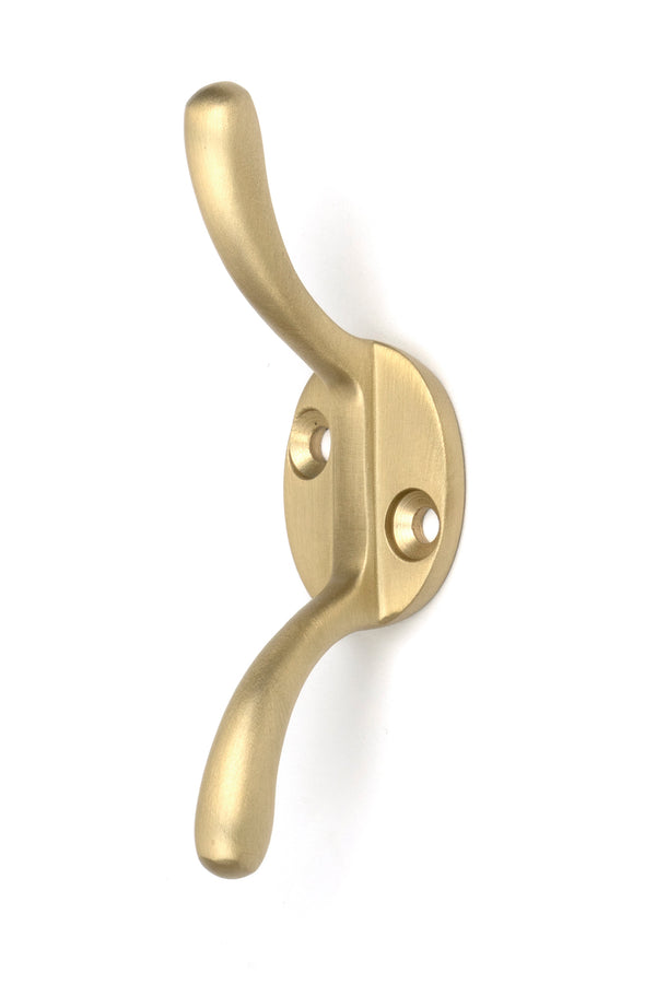 From The Anvil's Satin Brass Newbury Cleat Hook