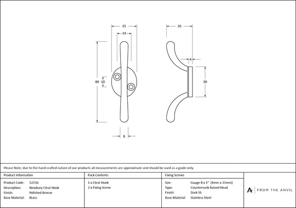 Newbury Cleat Hook by From The Anvil