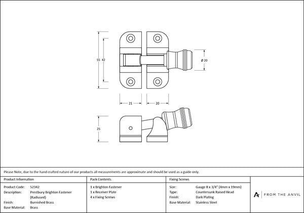 Prestbury Brighton Fastener by From The Anvil