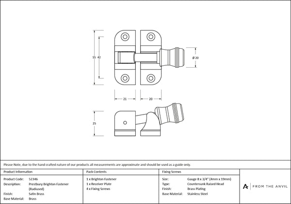 Prestbury Brighton Fastener by From The Anvil