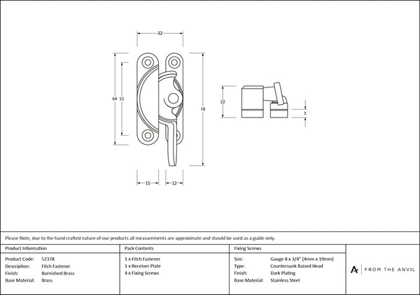 Fitch Fastener by From The Anvil